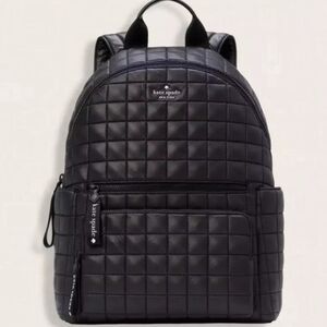 Kate Spade Black Quilted Nylon Backpack!.